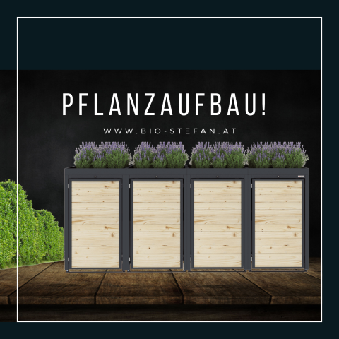 Mülltonnenbox Gründach Pflanzaufbau