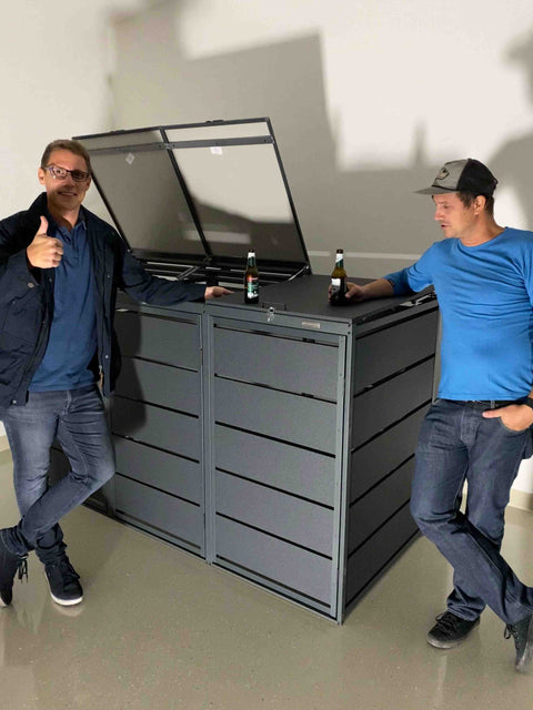 Mülltonnenbox leicht selber aufbauen für Frau und Mann