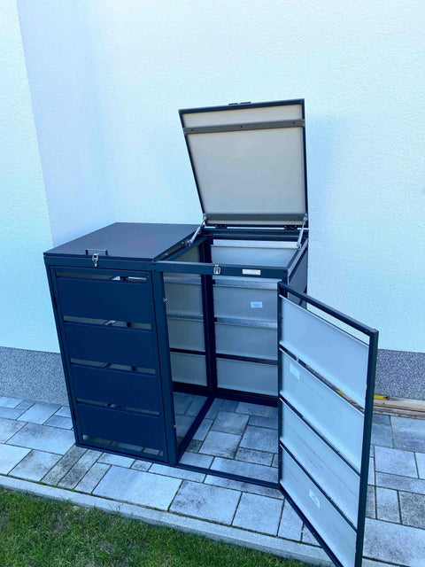 Mülltonnenbox RAL7016 Metall BIO Stefan BIO-stefan