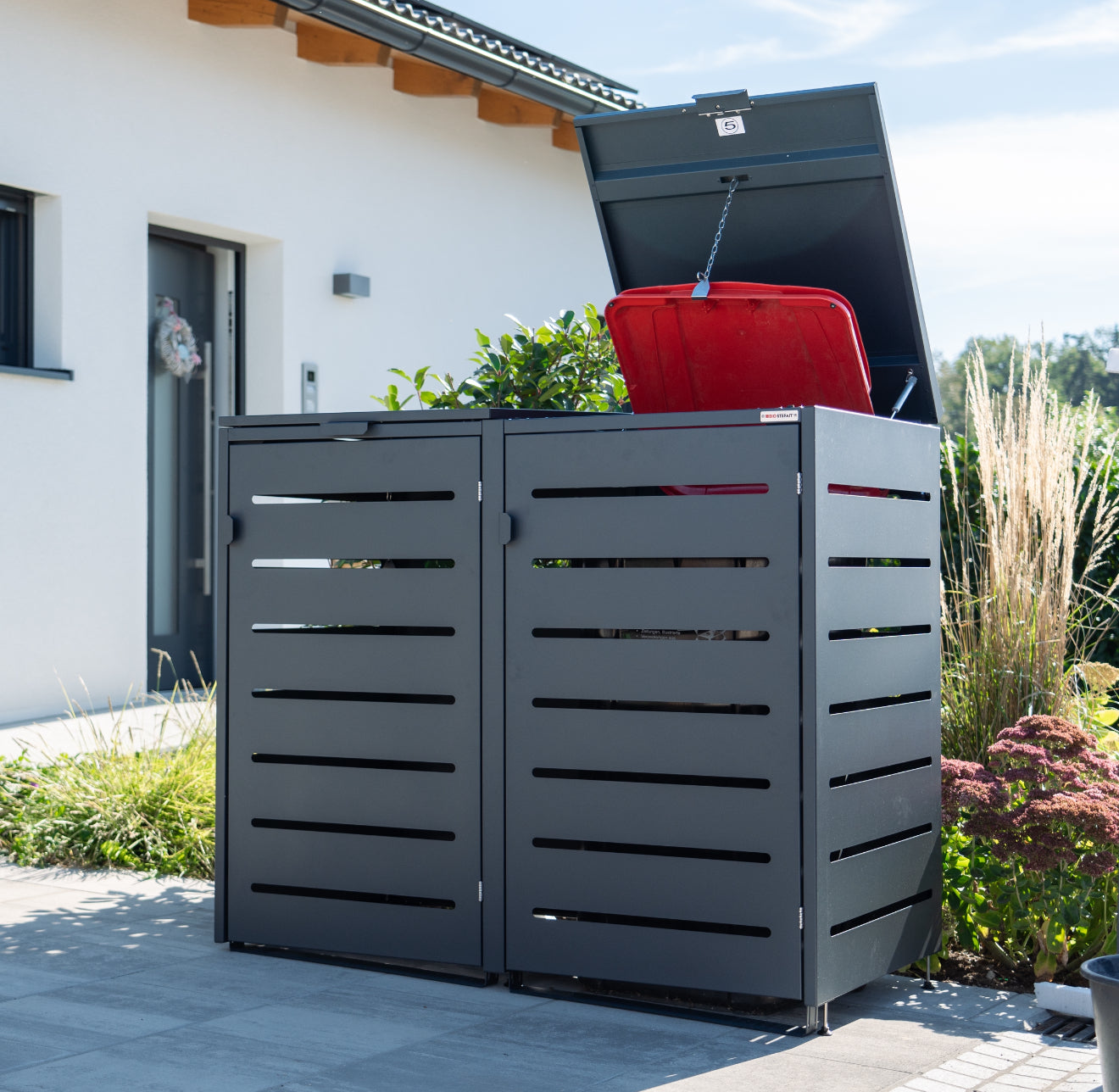 Garbage bin box 2 boxes: Metal, Wood, or Aluminum | BIO Stefan