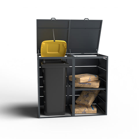 Inlegplank vak opbergsysteem voor afvalcontainerboxen