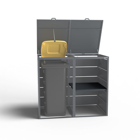 Inlegplank vak opbergsysteem voor afvalcontainerboxen