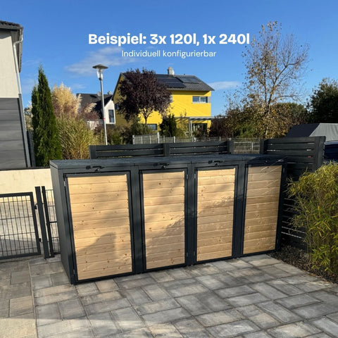 Holzmichl box voor vuilnisbakken combinatie 120L & 240L