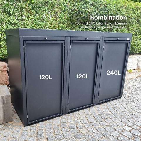 Stahlfred box per bidoni della spazzatura combinazione con tetto verde 120L & 240L