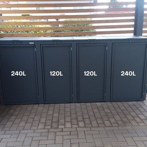 Stahlfred box per bidoni della spazzatura combinazione con tetto verde 120L & 240L
