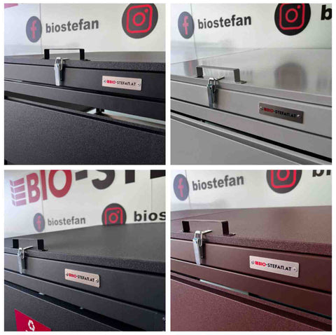 Farbenvielfalt Mülltonnenbox schwarz silber braun