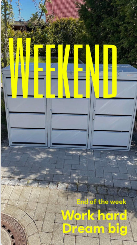 Box pour poubelles week-end argent 7035