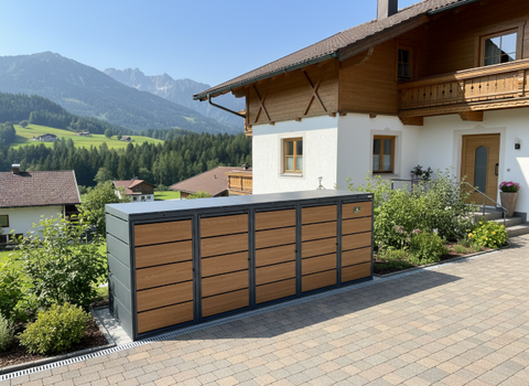 Mülltonnenbox 5er goldene Eiche