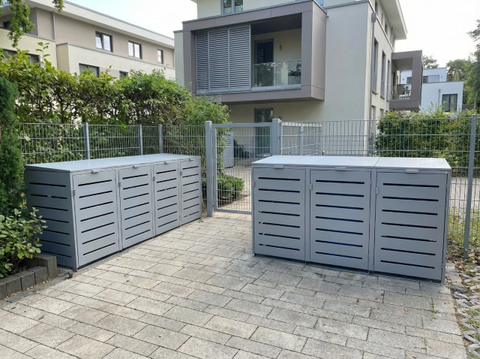 Mülltonnenbox 3er in 9007 Graualuminium