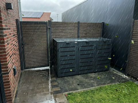 Mülltonnenbox wetterresistent Wetter Sturm Regen Wind