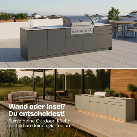Outdoorküche Emma (4 Module) - Spüle | Schrank | Grill | Laden
