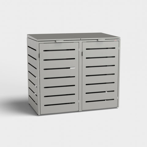 Mülltonnenbox Alubert 2 in RAL9007 von BIO Stefan.