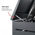 Garbage can box Alubert with soft-closing lid thanks to gas pressure damper.