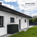 Alubert Waste garbage can box in anthracite (RAL 7016) next to a modern building.