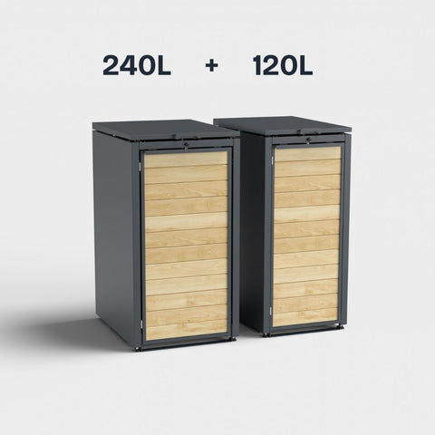 Holzmichl box pour poubelles combinaison 120L & 240L