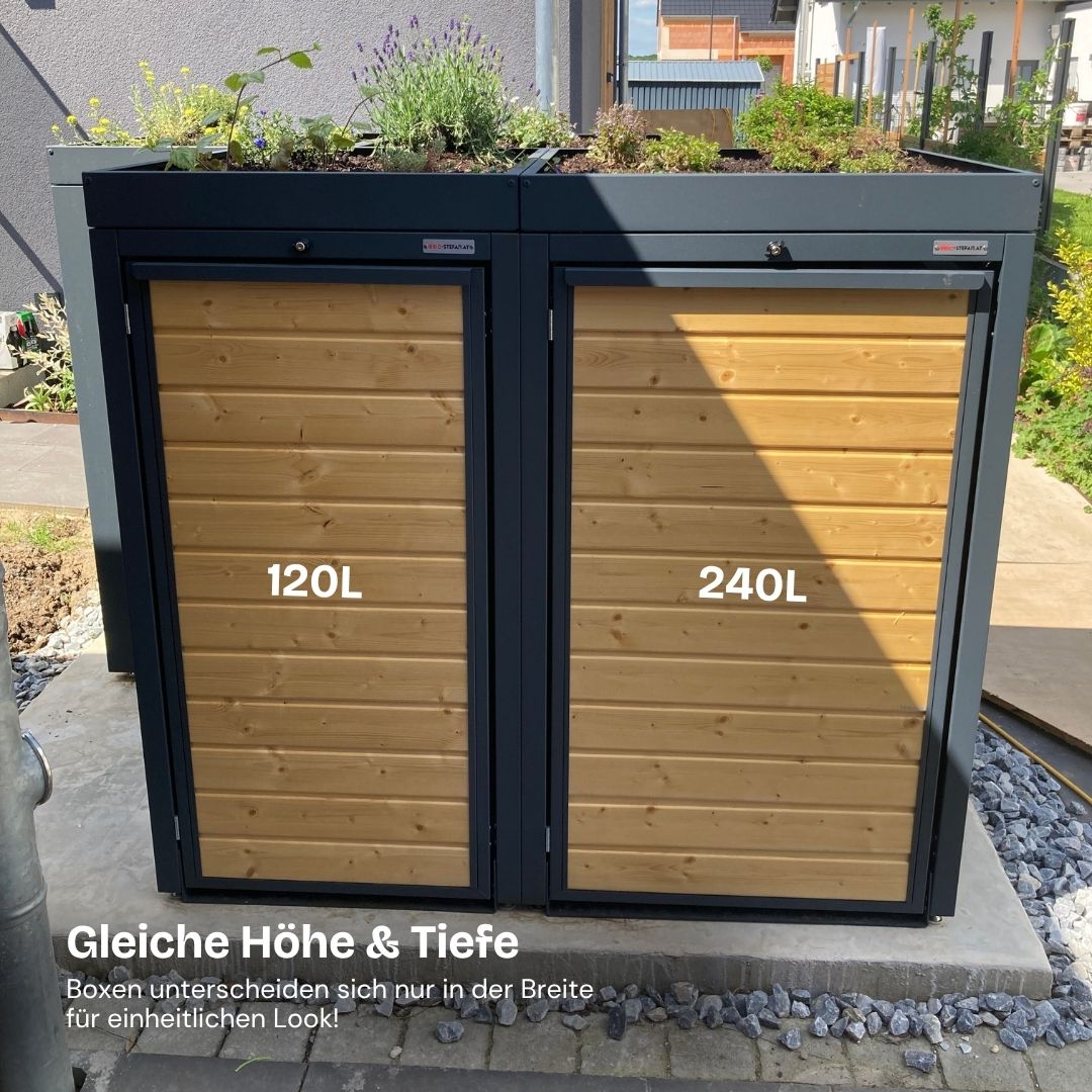 garbage bin box wood combination of 120l and 240l