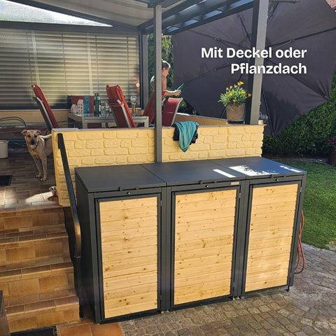 Holzmichl garbage bin box planting roof combination 120L & 240L