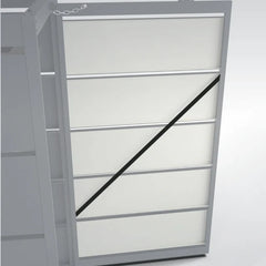 Plaque de renfort pour box pour poubelles Bio Stefan avec entretoises diagonales.