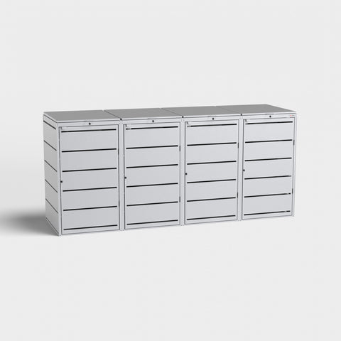 Mülltonnenbox Dagobert für vier 240L Tonnen in RAL 9006.