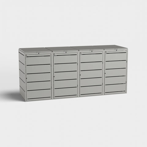 Mülltonnenbox Dagobert 4er für 240L in RAL9007 von BIO Stefan.