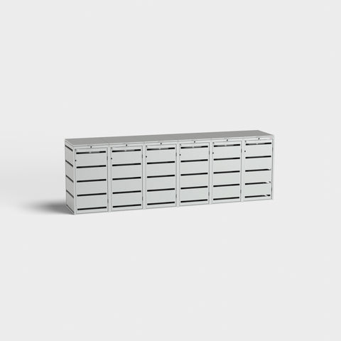 Sexfacks-soptunnbox Dagobert i RAL 7035 från BIO Stefan för 120-litersbehållare.