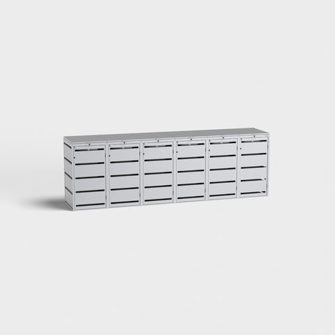 Sexdelad soptunnbox Dagobert 120L från BIO Stefan i RAL9006.