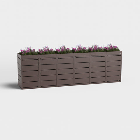 Soptunnabox Dagobert 6 boxar, RAL8017, med växttak.