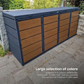 Dagobert Waste garbage can box in anthracite with wood decor, various colors available.