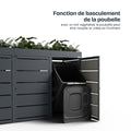 Dagobert Abri pour poubelles avec fonction de basculement et toit végétalisé.