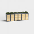Box per bidoni della spazzatura Holzmichl 6 in RAL7016 con tetto verde.