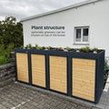 Garbage can box Holzmichl with greening option in front of white wall.