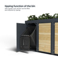 Garbage can box with tilt function and planted roof from Bio Stefan.