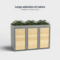 Wooden waste garbage can box with planting roof and large selection of colors in 5 frame colors from Holzmichl.
