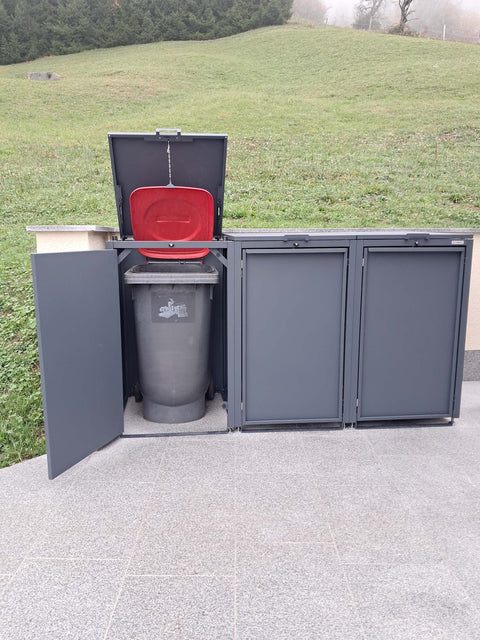 Box voor vuilnisbakken Stahlfred 3 boxen voor 240L in antraciet