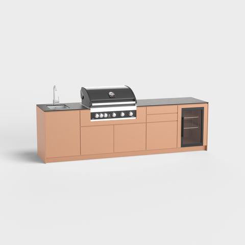 Vanjska kuhinja Emma (4 modula) - sudoper | roštilj | ladica | hladnjak