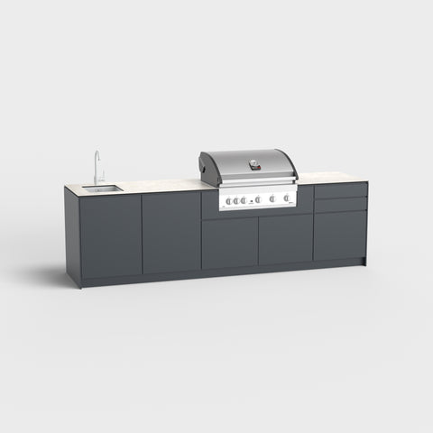 Outdoorküche Emma (4 Module) - Spüle | Schrank | Grill | Laden