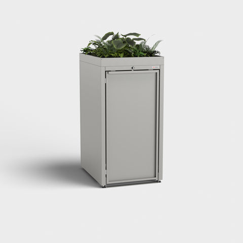 Cutie pentru pubele Stahlfred cu acoperiș pentru plante în RAL9010.