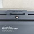 Bio-Stefan Mülltonnenbox Stahlfred mit zentralem Schloss.