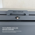 Box pour poubelles Bio-Stefan Stahlfred avec serrure centrale.