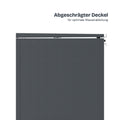 Stahlfred Mülltonnenbox mit abgeschrägtem Deckel für optimale Wasserableitung.