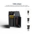 Box pour poubelles Stahlfred pour des poubelles de 60L, 120L et 240L avec des couvercles et des portes à monter latéralement.