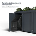 Box pour poubelles de BIO Stefan avec végétation et fonction de basculement pour un vidage facile.