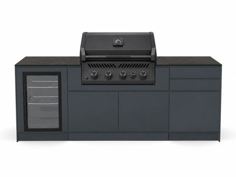 BIO Stefan Outdoorküche mit Frontfarbe RAL 7016 und Napoleon S300 Einbaugrill, Farbe beispielhaft dargestellt