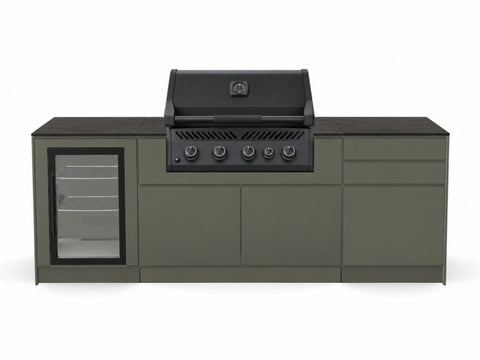 BIO Stefan Outdoorküche mit Frontfarbe RAL 7039 und Napoleon S300 Einbaugrill, Farbe beispielhaft dargestellt