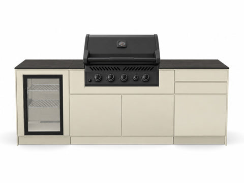 BIO Stefan Outdoorküche mit Frontfarbe RAL 9001 und Napoleon S300 Einbaugrill, Farbe beispielhaft dargestellt