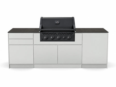 BIO Stefan Outdoorküche Variante 2: Schublade, Napoleon S300 Einbaugrill, Schrank