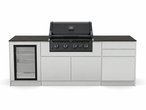 BIO Stefan Outdoorküche Variante 4: Kühlschrank, Napoleon S300 Einbaugrill, Schublade