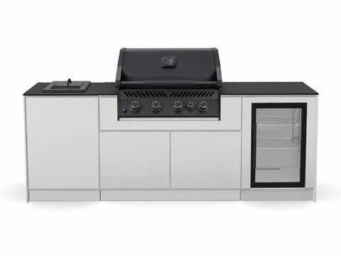 BIO Stefan Outdoorküche Variante 7: Kühlschrank, Napoleon S300 Einbaugrill, Brenner