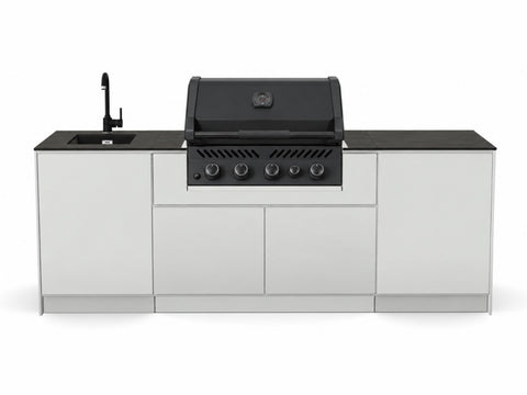 BIO Stefan Outdoorküche Variante 11: Schrank, Napoleon S300 Einbaugrill, Spüle