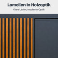 Lamellot Gartenhaus Metall: Lamellen in Holzoptik, klare Linien in moderner Optik